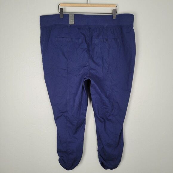 Torrid Crop Pull On Skinny Stretch Poplin Mid Rise Pant Navy Blue Size 2X NWT - Picture 5 of 11